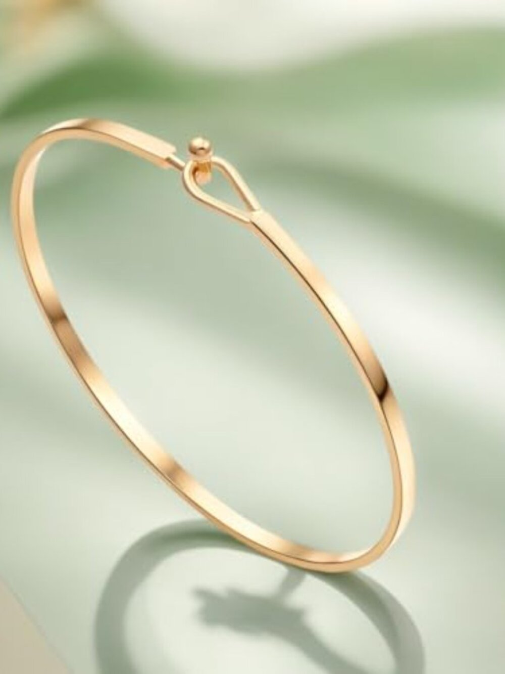 Dainty Gold Bar Bracelet for Women Simple Delicate Thin Cuff Bangle Hook